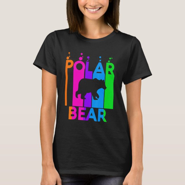Camiseta Bolha Arco-Íris De Urso Polar Com Silhoule (Frente)