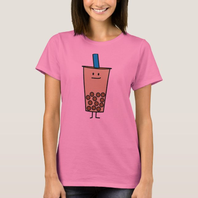 Camiseta Bolha Boba Pearl Milk Tea Tapioca bolas (Frente)