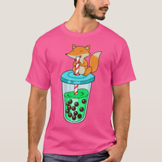 Camiseta Bolha Chá Mulheres Fox Boba Tea Fox