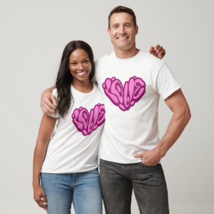 Camiseta Bolha de Amor Coração Rosa