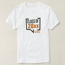 Camiseta Bolha de Discurso Ano-Ano da Classe Laranja Queima