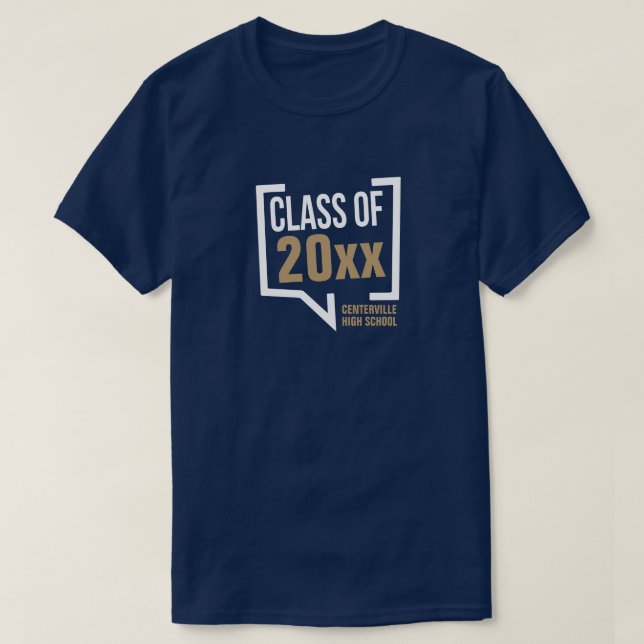 Camiseta Bolha de Discurso de Ano Dourado (Frente do Design)