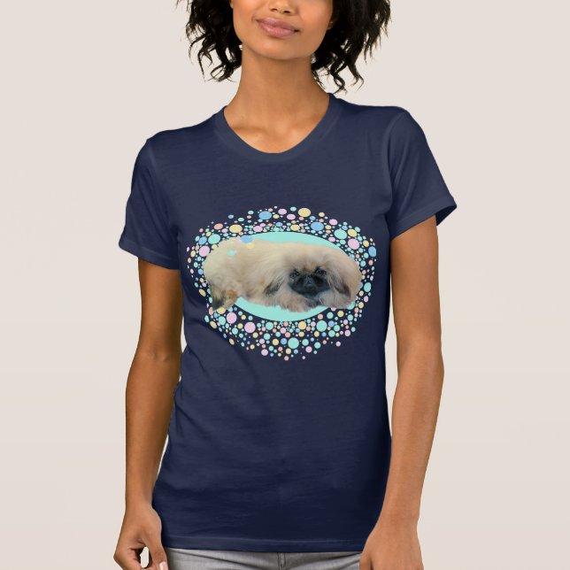 Camiseta Bolha de Felicidade de Pequinês (Frente)