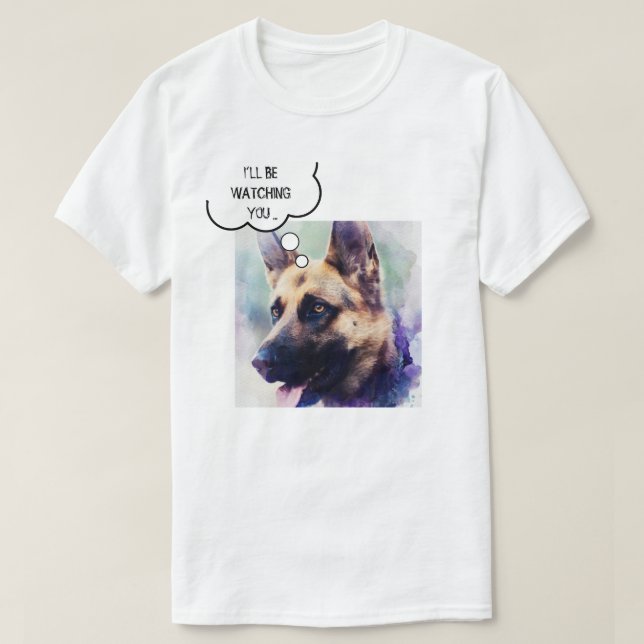 Camiseta Bolha de Foto Personalizada que Irei VÊ-Lo GSD (Frente do Design)
