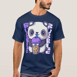 Camiseta Bolha de leite doce panda ursinho kawaii bebendo
