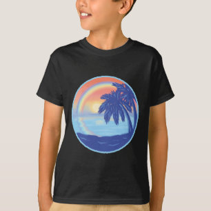 Camiseta Bolha de Verão Ondas de Oceano Marinho Homens Gráf