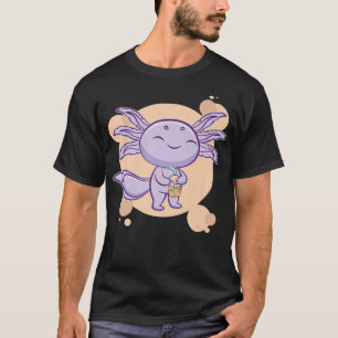 Camiseta Bolha Negra Aolotl Chá Boba Milk Kawaii Pastel An