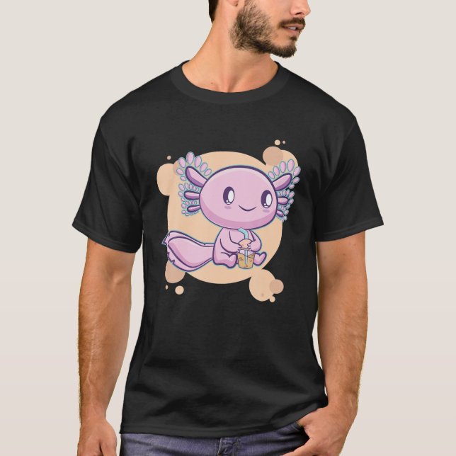 Camiseta Bolha Tea Axolotl Boba milk Kawaii Anime Pastel G (Frente)