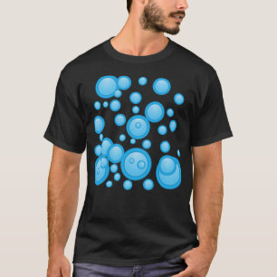 Camiseta bolhas azuis mostram brincadeira 