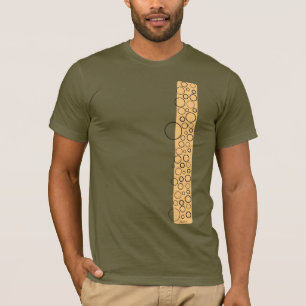 Camiseta Bolhas, Círculos Pretos em uma Linha Laranja
