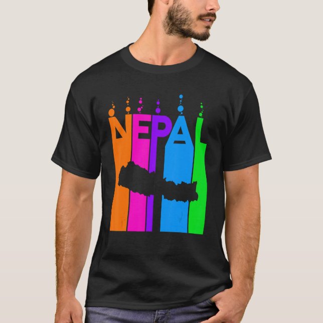 Camiseta Bolhas coloridas do Nepal (Frente)