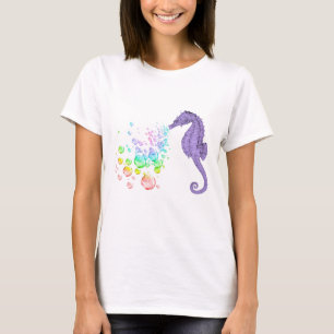 Camiseta bolhas de arco-íris soprando