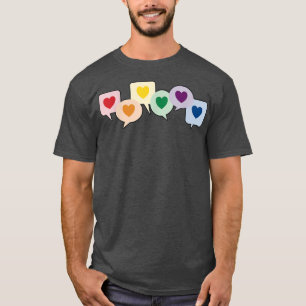 Camiseta Bolhas de Coração do Orgulho do Orgulho de Amor