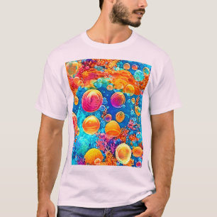 Camiseta Bolhas de Coral Coloridas