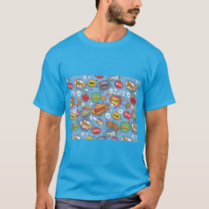 Camiseta Bolhas de Expressão de Cartoon Coloridas