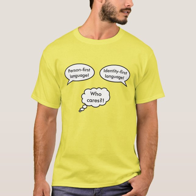 Camiseta Bolhas de fala de identidade pessoal (Frente)