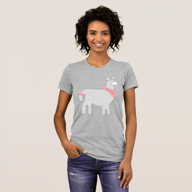 Camiseta Bolhas de festa da adorável alpaca (Frente Completa)