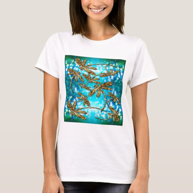 Camiseta Bolhas de Fluxo de Dragonfly (Frente)