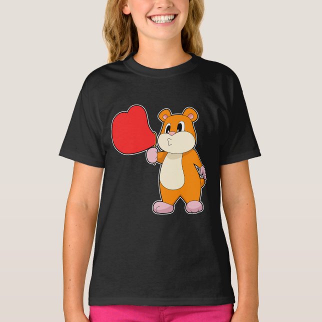 Camiseta Bolhas de sabão do coração de hamster (Frente)