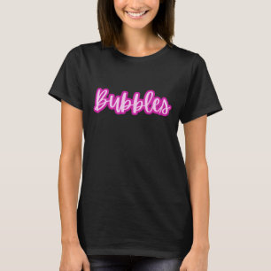 Camiseta Bolhas de Texto Rosa Pálido Bonito Feminino 