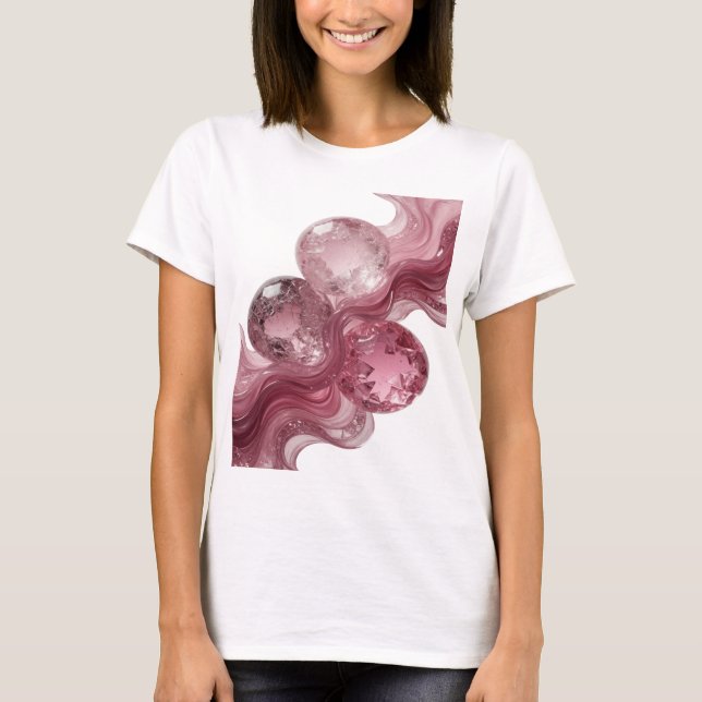 Camiseta BOLHAS DE VIDRO Prateado NÍTIDO Design Moderno (Frente)