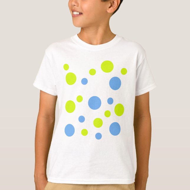 Camiseta Bolhas Felizes Funky Amarelo Azul (Frente)