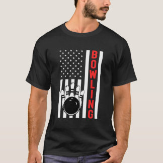 Camiseta Boliche American Flag Patriotic Bowler Boliche Bal