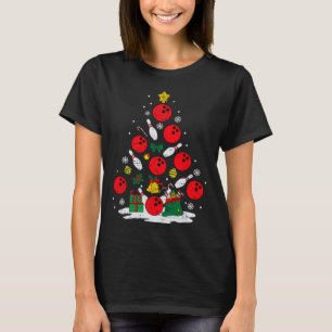Camiseta Boliche Árvore de Natal Luzes Xmas Bowler Me Espor