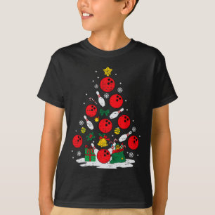 Camiseta Boliche Árvore de Natal Luzes Xmas Bowler Me Espor