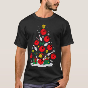 Camiseta Boliche Árvore de Natal Luzes Xmas Bowler Me Espor