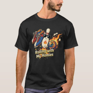 Camiseta Boliche Com Meus Pins De Bola Sapatos Noite Da Lig