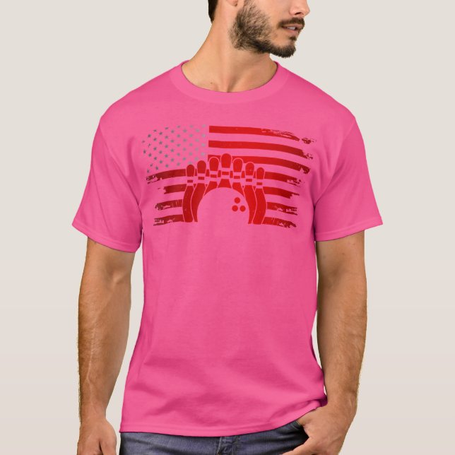Camiseta Boliche da Boliche de Bandeira Americana (Frente)
