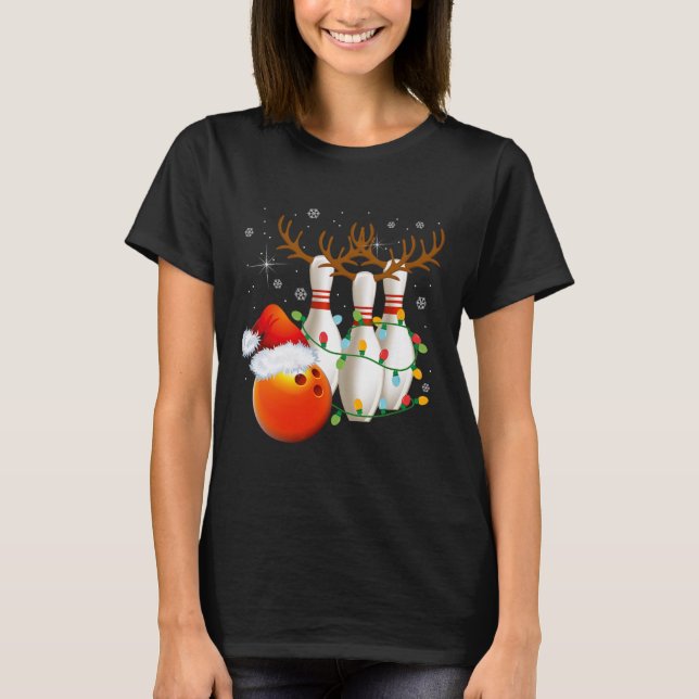 Camiseta Boliche dá Boliche de Natal Santa Hat Christma (Frente)