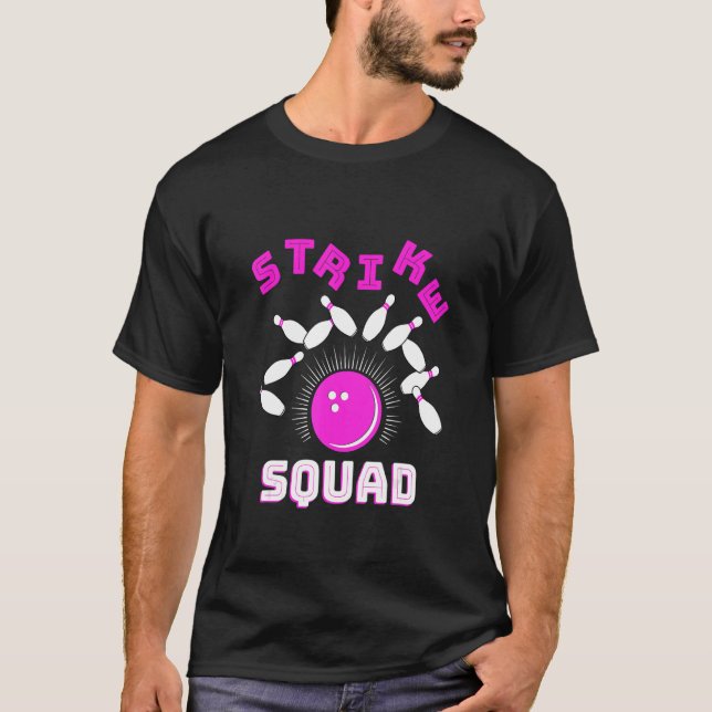Camiseta Boliche da Família Gutter Rollin' Bowlers Squad St (Frente)