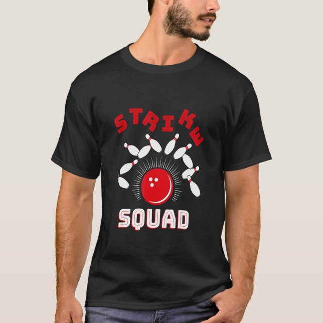 Camiseta Boliche da Família Gutter Rollin' Bowlers Squad St (Frente)