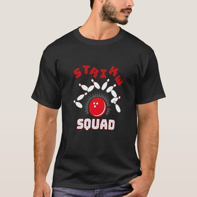 Camiseta Boliche da Família Gutter Rollin' Bowlers Squad St (Frente)