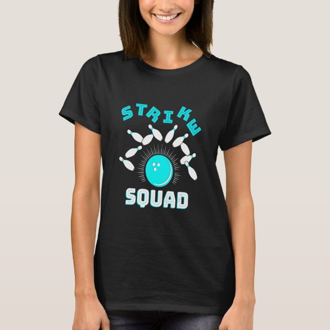 Camiseta Boliche da Família Gutter Rollin' Bowlers Squad St (Frente)