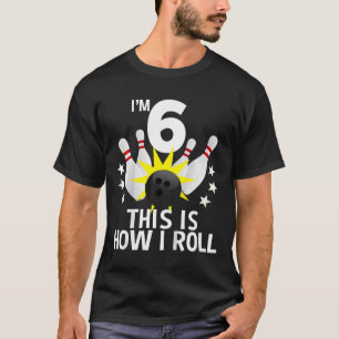Camiseta boliche de 6 anos Festa de aniversário como eu rol
