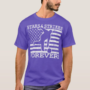 Camiseta Boliche de Bandeira Americana Stars Patriótica Bow