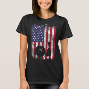 Camiseta Boliche De Bandeiras Dos Eua Patriótica Bowler Men