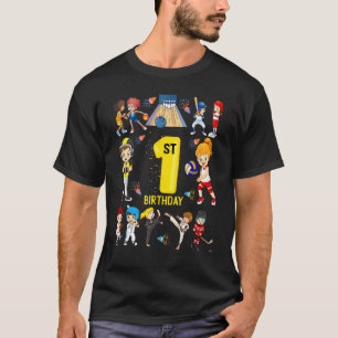 Camiseta Boliche De Baseball De 1 Ano De primeiro aniversar