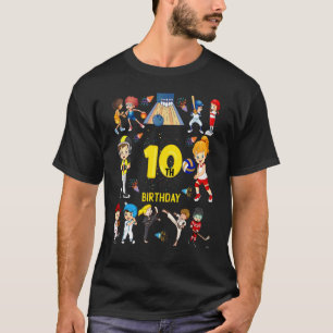 Camiseta Boliche de basquetebol 10 anos 10 anos Aniversário