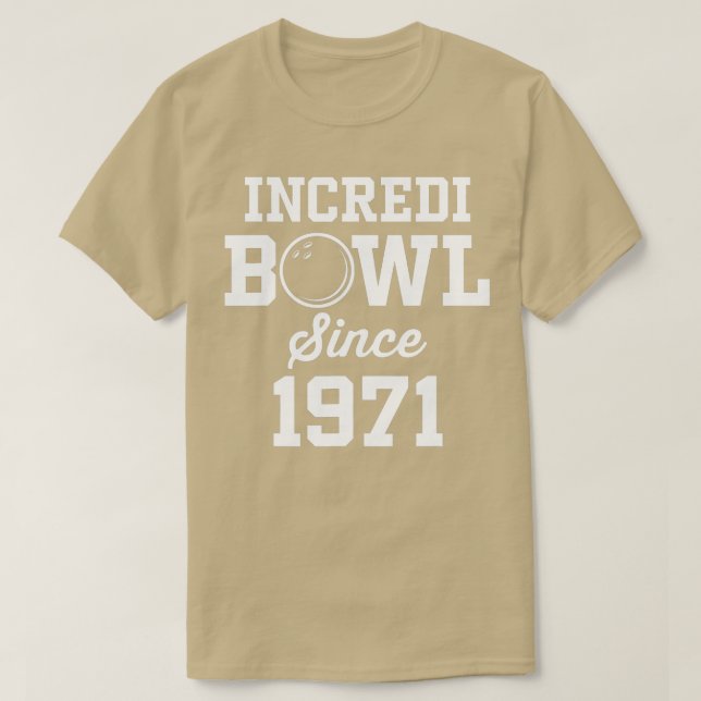 Camiseta boliche de Bowler, 1971, 51ruas, Aniversário (Frente do Design)