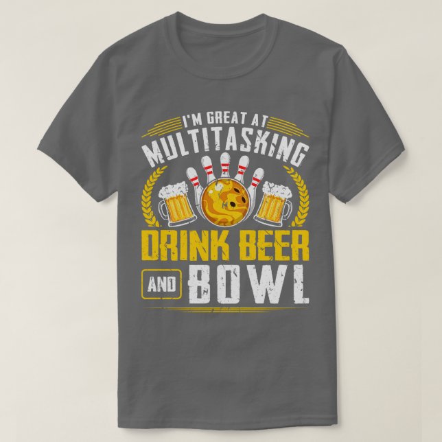 Camiseta Boliche de Cerveja Engraçada (Frente do Design)