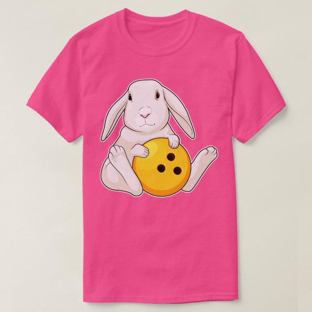 Camiseta Boliche de Coelho Bola de boliche (Frente do Design)