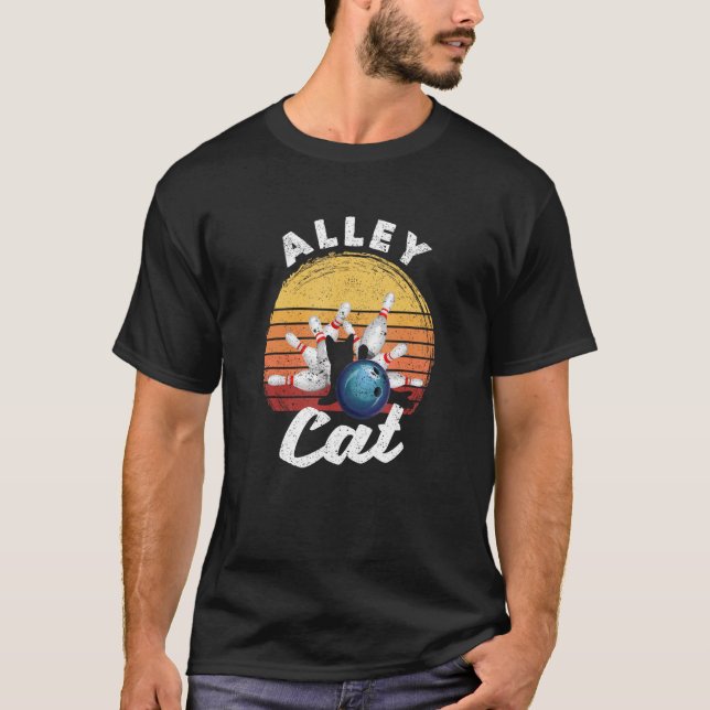 Camiseta Boliche de Gato beco Equipe Humor Engraçado Cats V (Frente)
