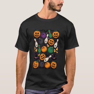 Camiseta Boliche de Halloween Jogador de Boliche Bola Jogad