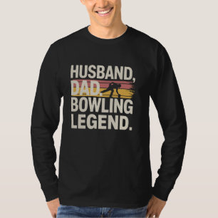 Camiseta Boliche De Marido Engraçado Legenda Retro Boliche