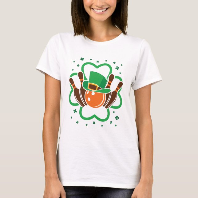 Camiseta Boliche de Shamrock Rua Bowler. Dia dos Patricões (Frente)