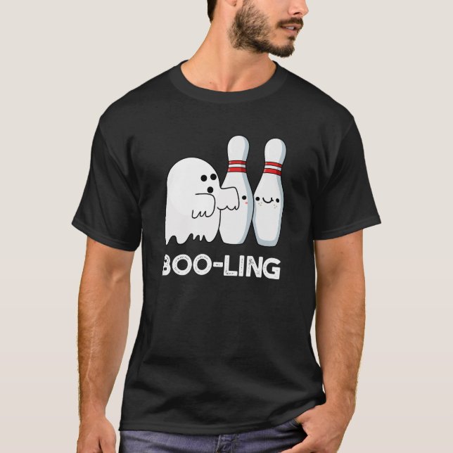 Camiseta Boliche-Dia de as Bruxas engraçado-Boo-ling Ghost  (Frente)